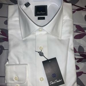 David Donahue Trim Fit Dress Shirt